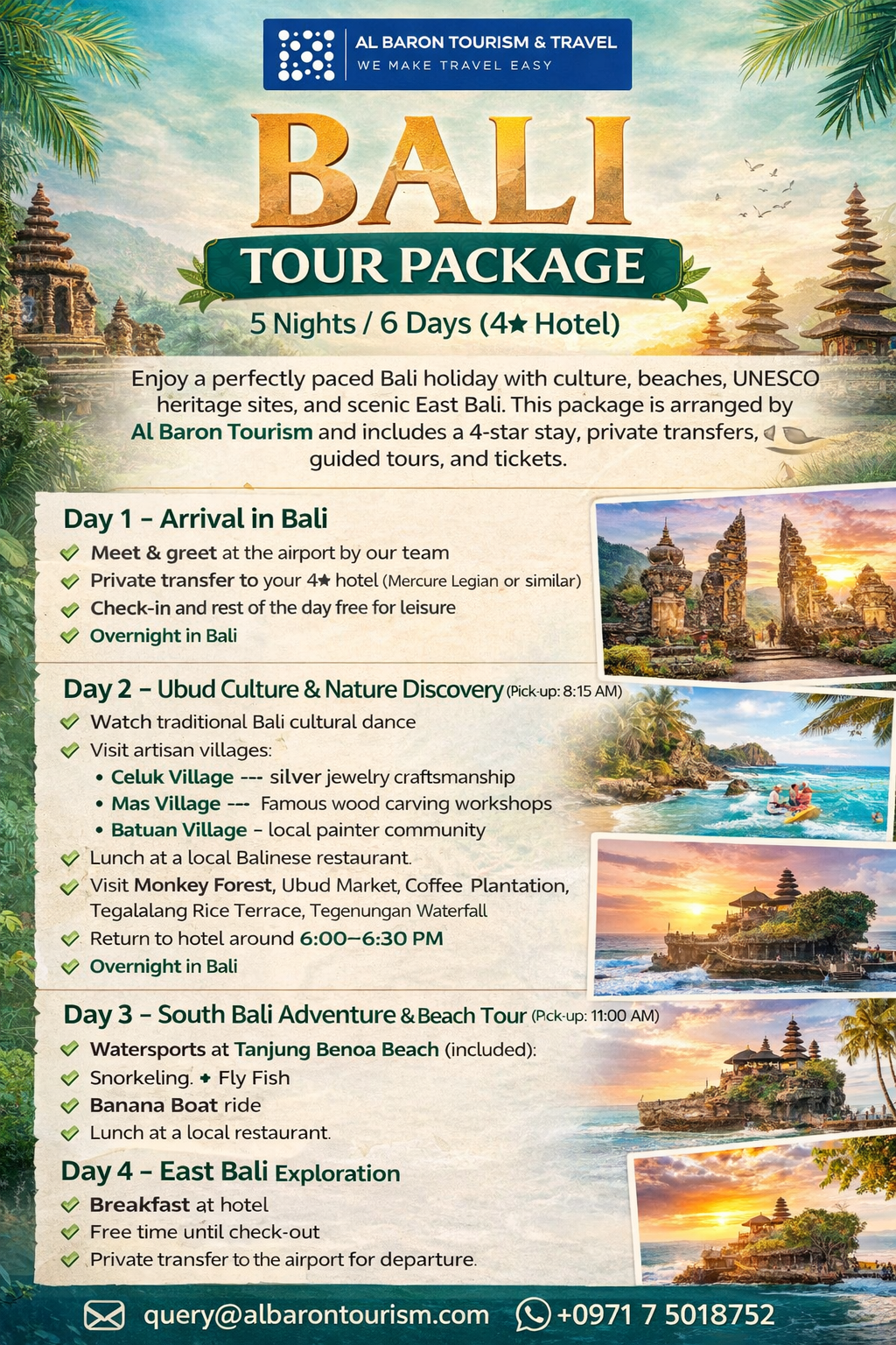 Bali holiday package