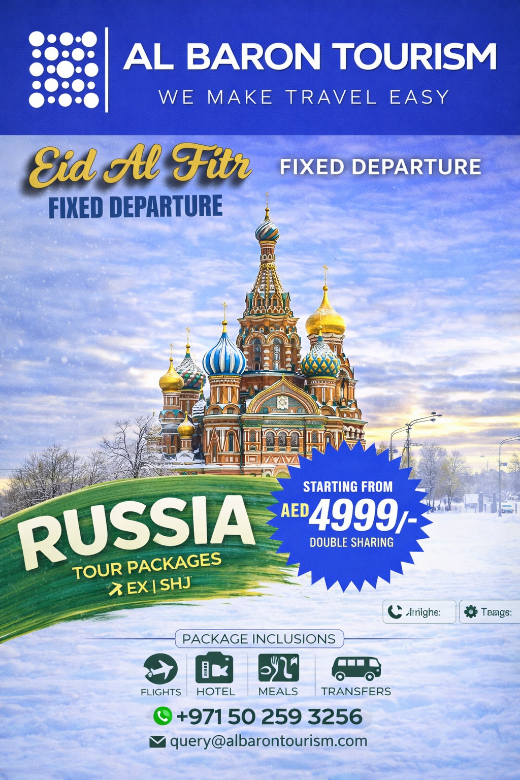 Russia Eid Al Fitr Holiday package Al Baron Tourism