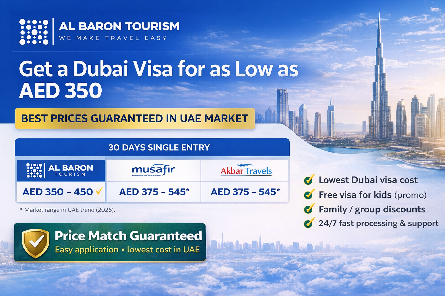 Dubai Visa Price 2026