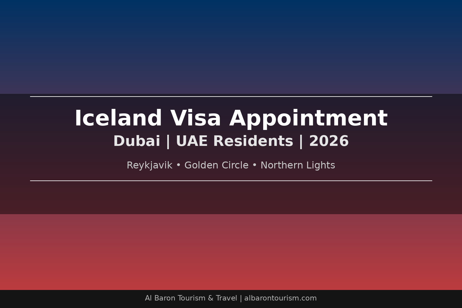 Iceland visa appointment in Dubai 2026