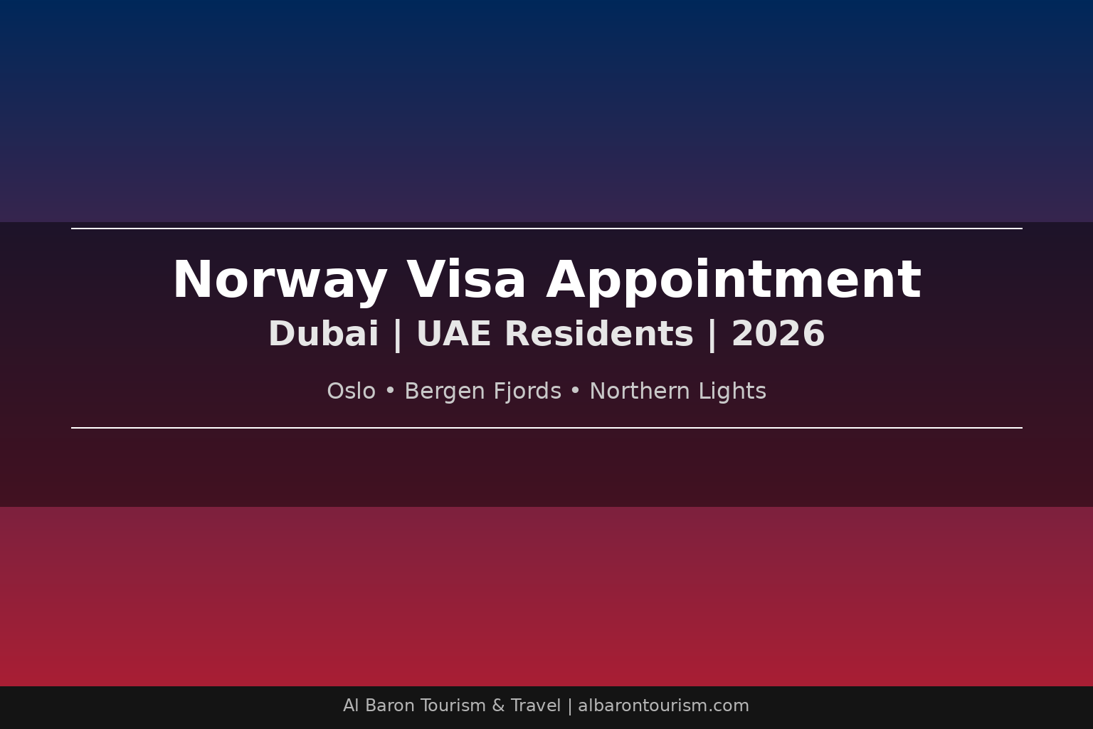 Norway visa appointment in Dubai 2026